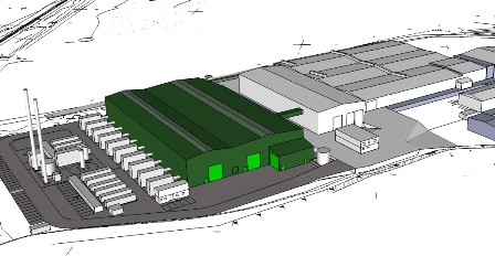 An artist's impression of New Earth Solutions' proposed Canford EfW facility